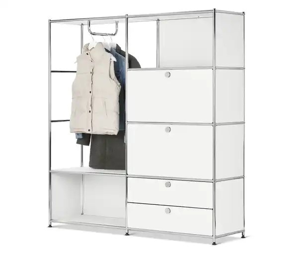 Bild 1 von Garderobe Metall »CN3« mit 2 Klappenfächern und 2 Schubladen, weiß