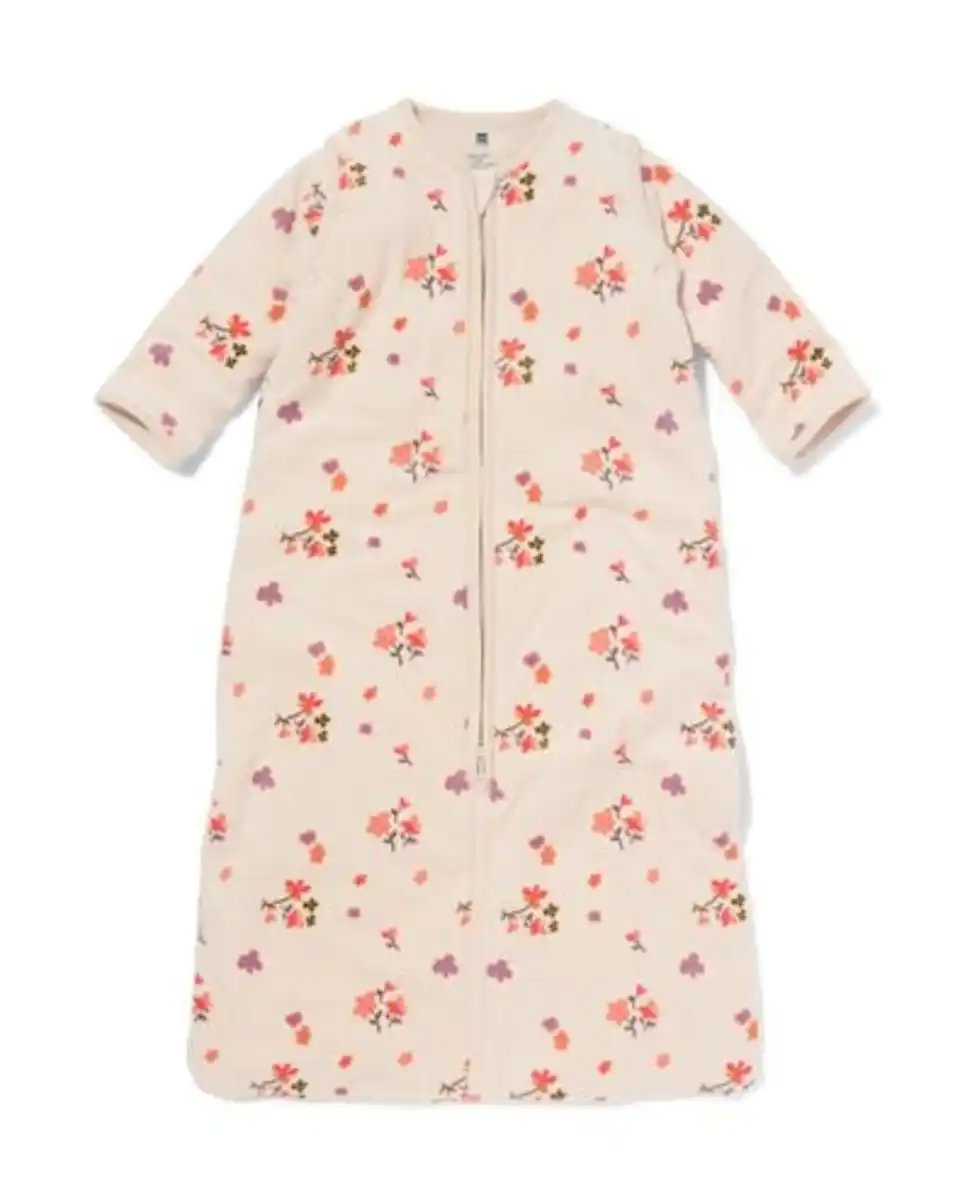 Bild 1 von Schlafsack mit abnehmbaren Ärmeln aus Samt, 3,0 TOG, Blumen beige
