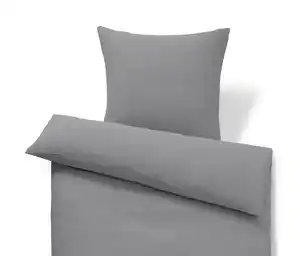 Musselin-Bettwäsche, grau, Normalgröße