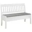 Bild 1 von Boxxx Sitzbank, Weiß, Grau, Holz, Kiefer, massiv, 2-Sitzer, 130x93x58 cm, Truhe im Sitz, Holzmöbel, Sitzgelegenheiten Holz, Holzbänke