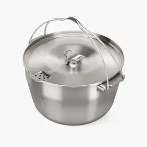QUECHUA Kochtopf für Lagerfeuer Edelstahl 4 Personen Camping - 3 Liter