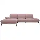 Bild 1 von Stylife Ecksofa, Hellrosa, Textil, 4-Sitzer, Ottomane links, L-Form, 289x180 cm, Stoffauswahl, seitenverkehrt erhältlich, Hocker Rücken echt, Wohnzimmer, Sofas & Couches, Wohnlandschaften, Ecksofas