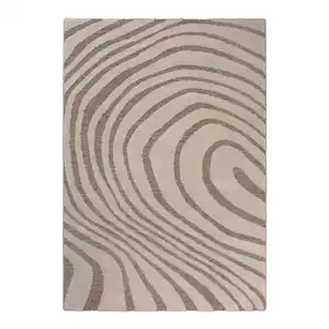 Novel Webteppich Björn, Creme, Beige, Textil, Wellen, rechteckig, 140x200 cm, für Fußbodenheizung geeignet, in verschiedenen Größen erhältlich, pflegeleicht, Teppiche & Böden, Teppiche, Webtep