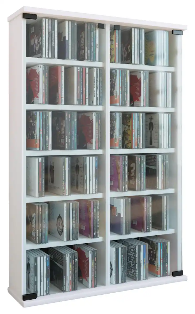 Bild 1 von CD-Regal Roma ca. 60x92x18cm Weiß, Weiß