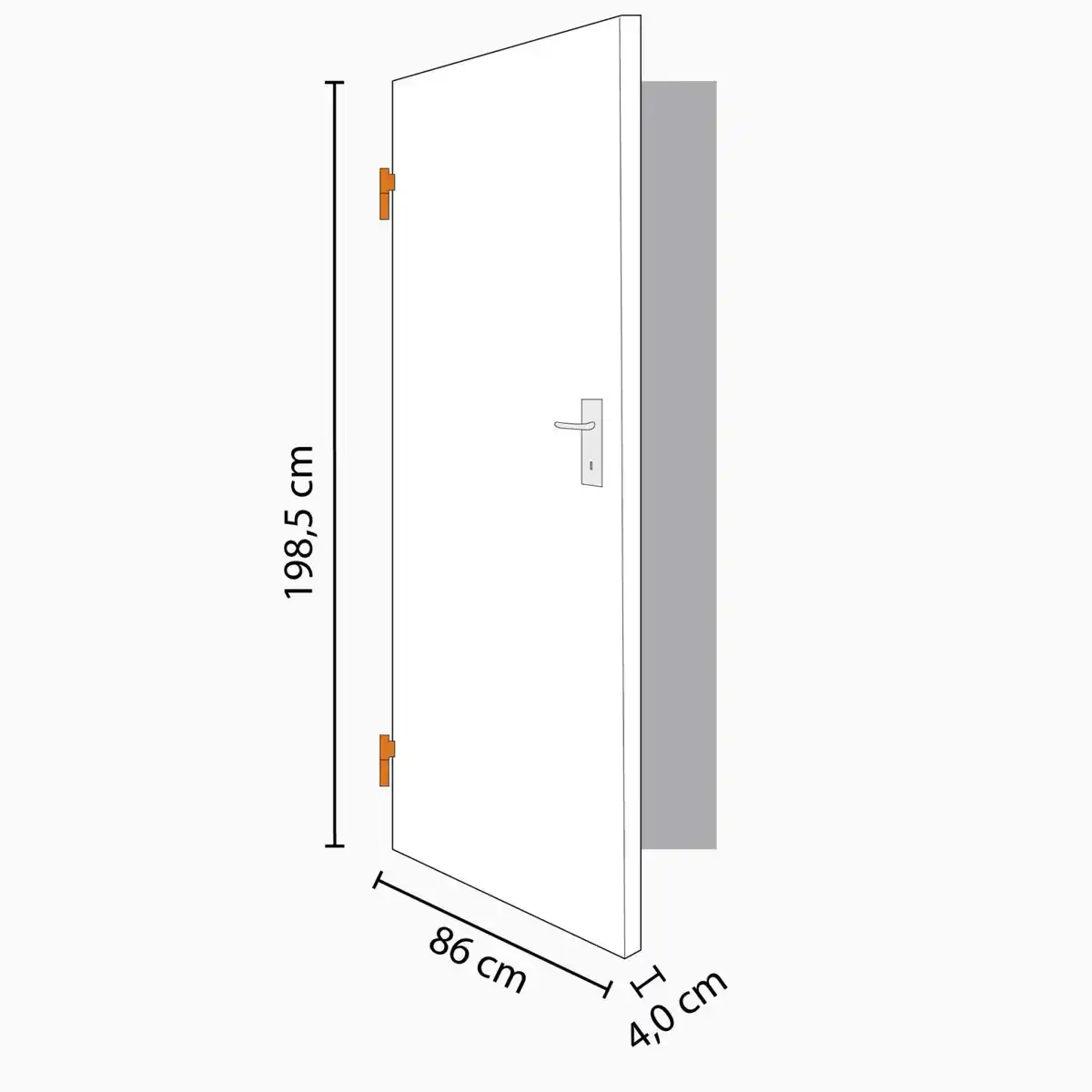 Bild 3 von Classen Zimmertür Weiß lackiert (ähnl. Weiß RAL-Farben) 86,0 x 198,5 cm Li