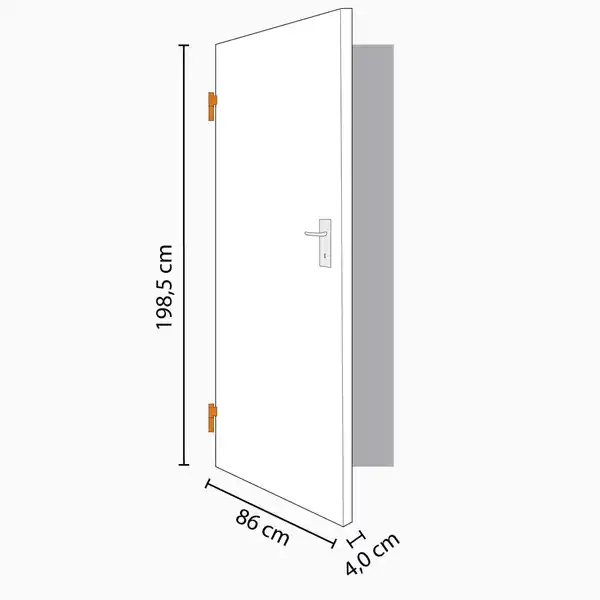 Bild 3 von Classen Zimmertür Weiß lackiert (ähnl. Weiß RAL-Farben) 86,0 x 198,5 cm Li