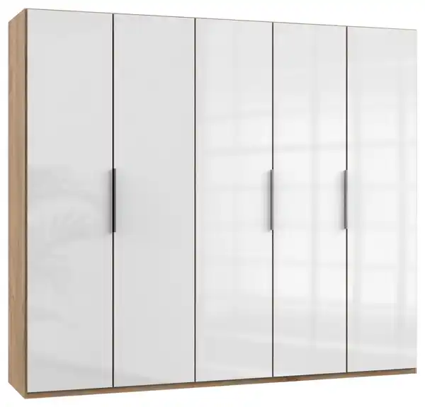 Bild 1 von Drehtürenschrank ca. 250 cm Level 36D Weiß/Eiche Dekor, Eichefarben, Weiß Hochglanz