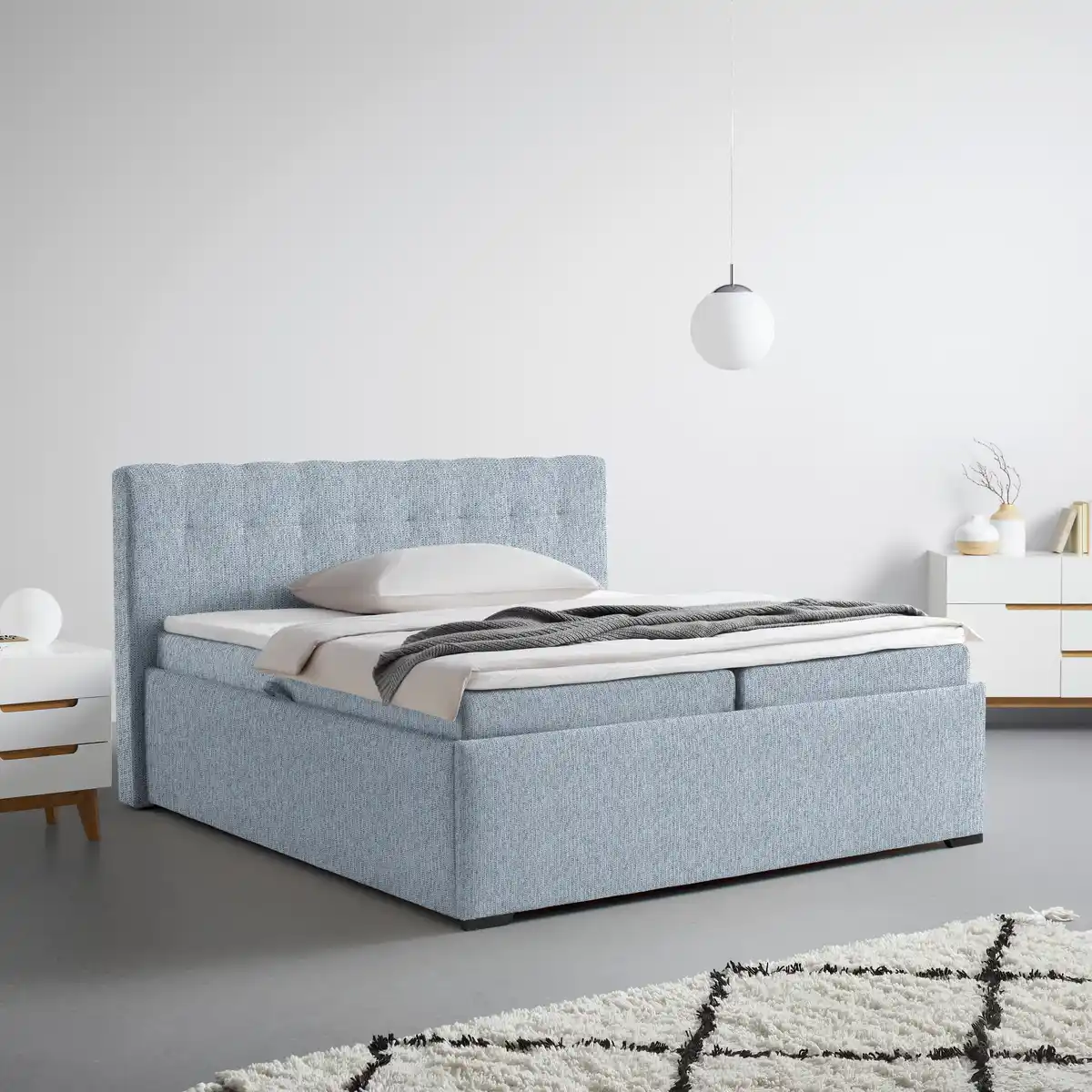 Bild 1 von Polsterbett Thor in Graublau ca. 160x200cm, Graublau