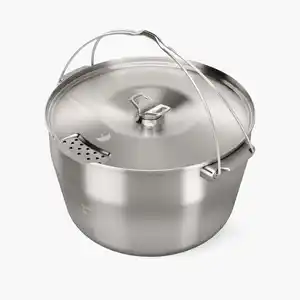 QUECHUA Kochtopf für Lagerfeuer Edelstahl 6 Personen Camping - 5 Liter