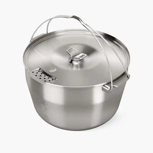 Bild 1 von QUECHUA Kochtopf für Lagerfeuer Edelstahl 6 Personen Camping - 5 Liter