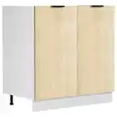 Bild 1 von Mid.you Spülenunterschrank, Weiß, Honigeiche, Kunststoff, 80x82x46 cm, Zusatzausstattung erhältlich, Küchen, Küchenmöbel, Küchenschränke, Küchenunterschränke