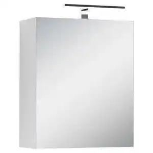 Mid.you Spiegelschrank Spree, Weiß, Holzwerkstoff, 2 Fächer, 50x60x20 cm, FSC Mix, Soft-Close-System, Badezimmer, Badezimmerspiegel, Spiegelschränke