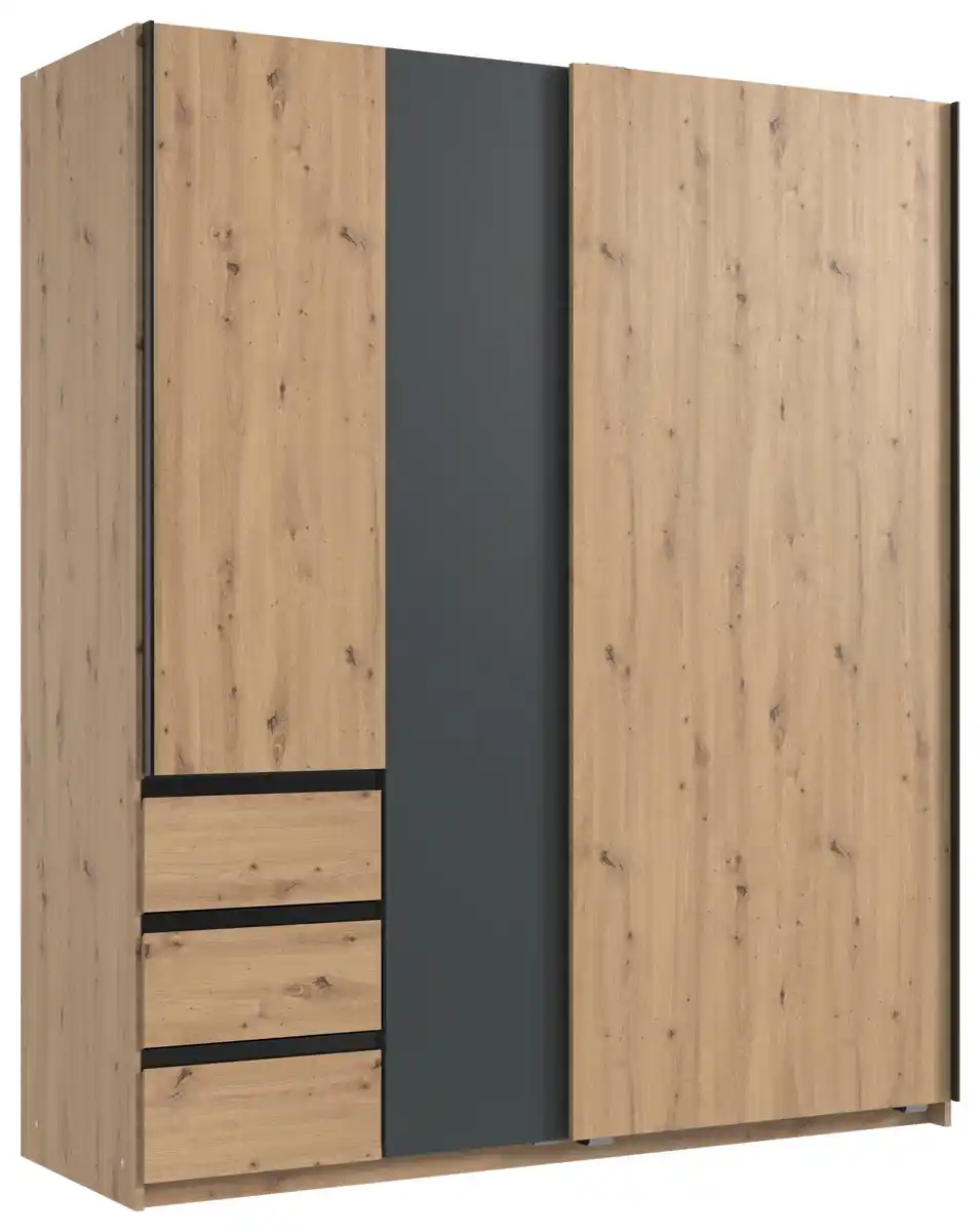 Bild 1 von Schwebetürenschrank Adria Eiche Artisan, Graphitfarben, Eiche Artisan