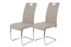 Schwingstuhl-Set Flora 2er-Set ca.43x98cm Lederlook Hellbraun, Hellbraun