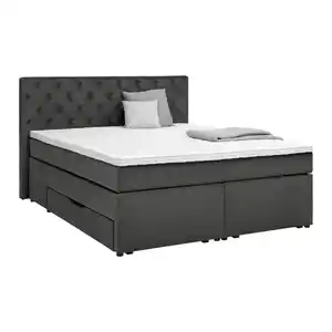 Boxspringbett Chester Graphitfarben ca. 180x200cm, Graphitfarben