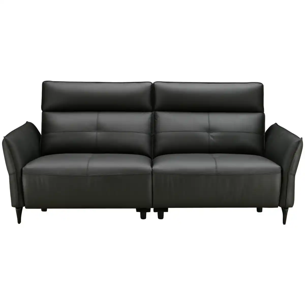 Bild 1 von Novel 2-Sitzer-Sofa, Schwarz, Leder, Echtleder, Spaltleder, Büffelleder, 191x98x101 cm, Relaxfunktion, Wohnzimmer, Sofas & Couches, Sofas, Ledersofas