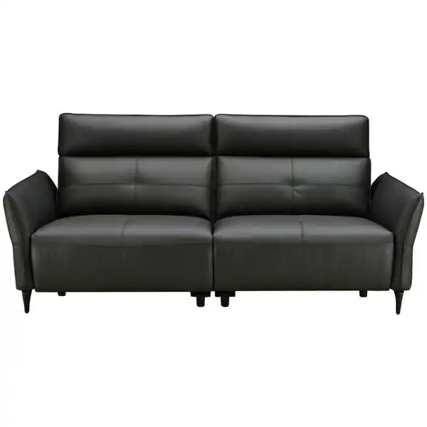 Bild 1 von Novel 2-Sitzer-Sofa, Schwarz, Leder, Echtleder, Spaltleder, Büffelleder, 191x98x101 cm, Relaxfunktion, Wohnzimmer, Sofas & Couches, Sofas, Ledersofas
