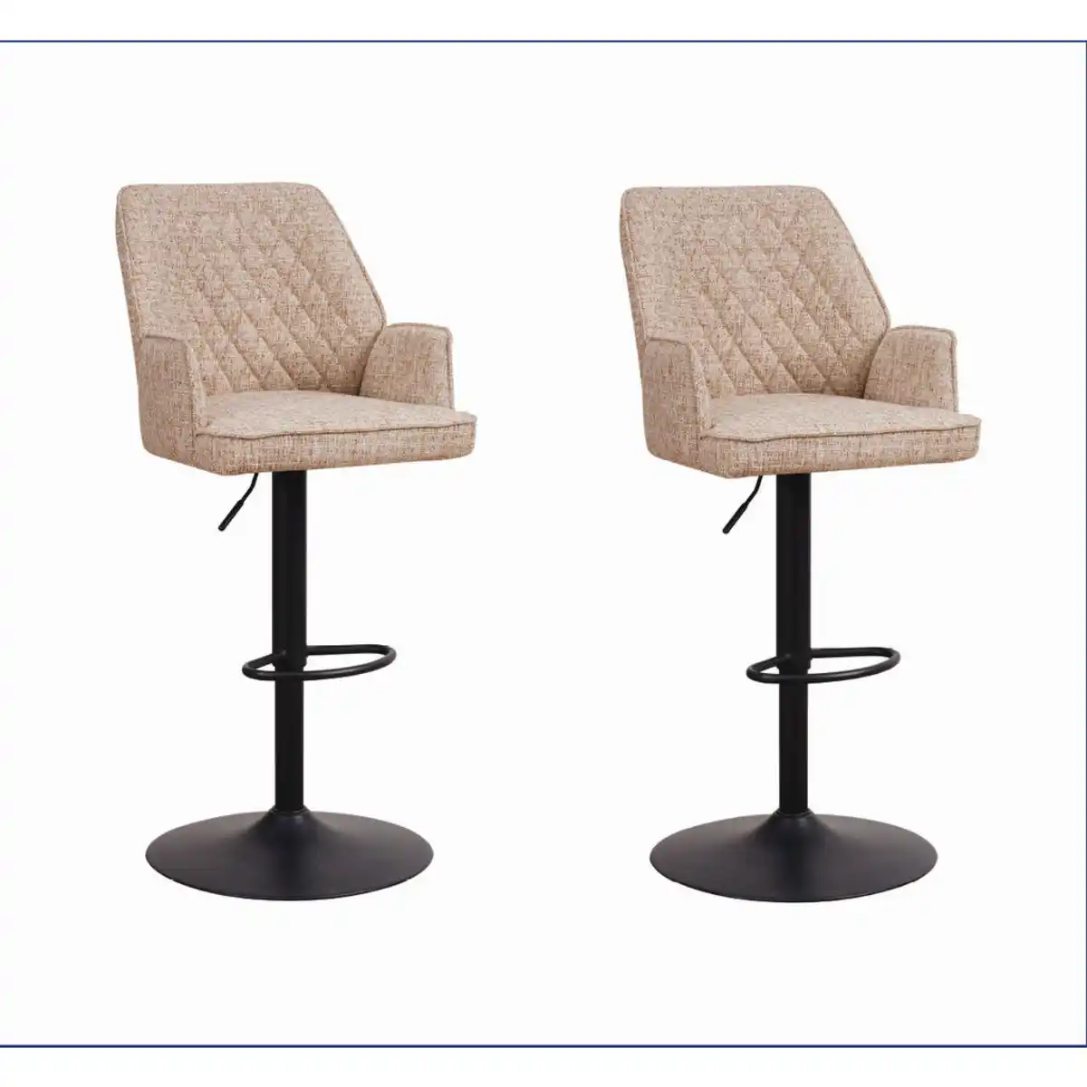 Bild 1 von Mid.you Barhocker-Set, Weiß, Textil, 54x100x58 cm, gastro- und objekttauglich, Sitzfläche 360° drehbar, Esszimmer, Barmöbel, Barhocker