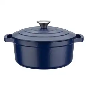GSW Kochtopf Blue Magic, Dunkelblau, Metall, 2,2 L, ISO 9001, backofengeeignet, kratzfest, hitzebeständige Griffe, rostfrei, hitzebeständig, geschmacksneutral, PFOA-frei, optimale Wärmeverteilung,