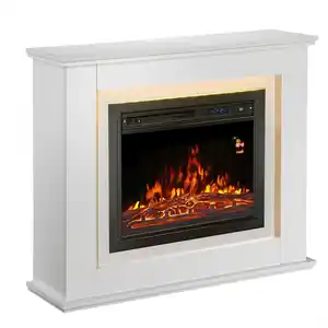 Juskys Elektrokamin Rechteckig mit Heizung & Flammeneffekt 1000/2000 W Weiß