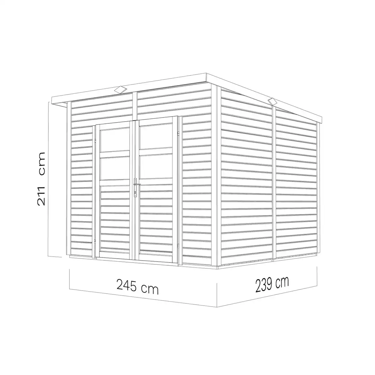 Bild 4 von Bertilo Holz-Gartenhaus Felix 245 cm x 239 cm Natur FSC®