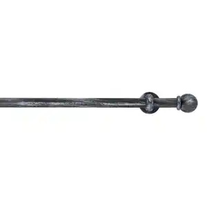 Vorhangstange, Schwarz, Silber, Metall, 250 cm, Wohntextilien, Gardinen & Vorhänge, Gardinen-Stangen