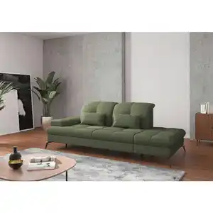 Sit & More Récamiere, Olivgrün, Textil, 231x90x122 cm, Goldenes M, Oeko-Tex® Standard 100, Made in Europe, DGM-Klimapakt, Rücken echt, Armteil links, Wohnzimmer, Sofas & Couches, Sofas, Recamiere