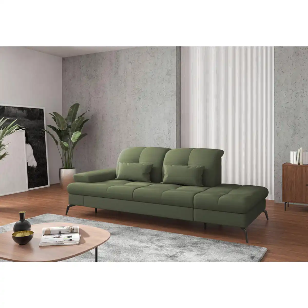 Bild 1 von Sit & More Récamiere, Olivgrün, Textil, 231x90x122 cm, Goldenes M, Oeko-Tex® Standard 100, Made in Europe, DGM-Klimapakt, Rücken echt, Armteil links, Wohnzimmer, Sofas & Couches, Sofas, Recamiere