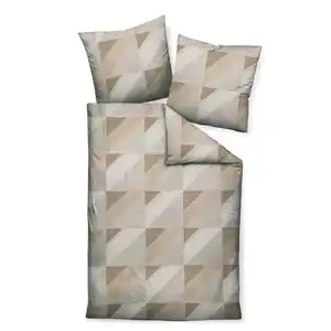 Janine Bettwäsche J.d., Taupe, Textil, Graphik, 135x200 cm, Textiles Vertrauen - Oeko-Tex®, bügelfrei, pflegeleicht, atmungsaktiv, hautfreundlich, saugfähig, schadstoffgeprüft, Schlaftextilien,