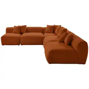 Livetastic Ecksofa Bloom, Rost, Textil, 8-Sitzer, L-Form, 315x300 cm, Made in EU, erweiterbar, individuell planbar, Wohnzimmer, Sofas & Couches, Wohnlandschaften, Ecksofas