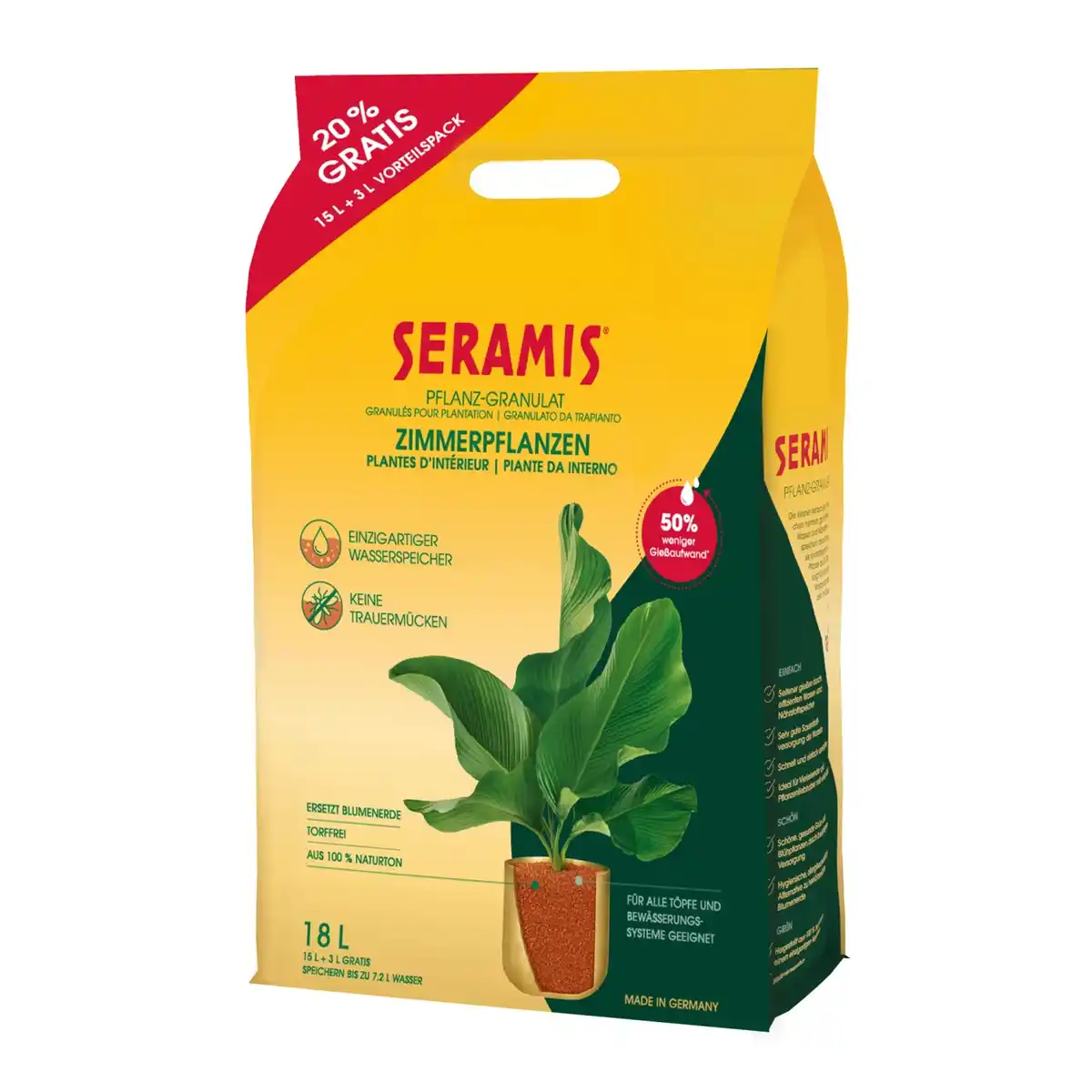 Bild 1 von Seramis Pflanzgranulat für Zimmerpflanzen 18 l Aktionspackung 20% gratis