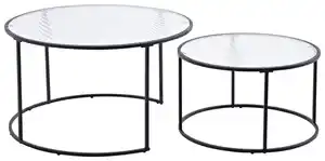 COUCHTISCH TWIN, Klar, Schwarz