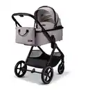 Bild 1 von Moon Kombikinderwagen Aura, Hellgrau, Textil, 61x120x86 cm, EN 1888, Feststellbremse, Fußstütze abklappbar, Federung, 5-Punkte-Gurt, für Babyschale geeignet, Griff in Lederoptik, mit Tragegriff, S