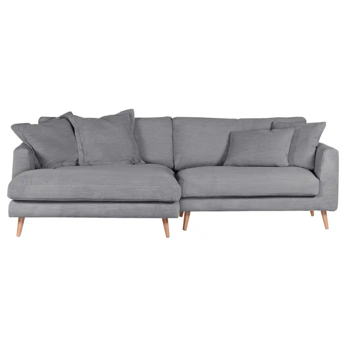 Bild 1 von Landscape Ecksofa Amaro, Grau, Textil, 3-Sitzer, Ottomane links, L-Form, 270x140 cm, Stoffauswahl, seitenverkehrt erhältlich, Rücken echt, Armteil links, rechts, Wohnzimmer, Sofas & Couches, Wohnla
