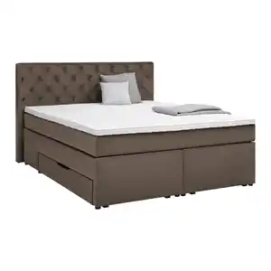 Boxspringbett Chester Dunkelbraun ca. 160x200cm, Dunkelbraun
