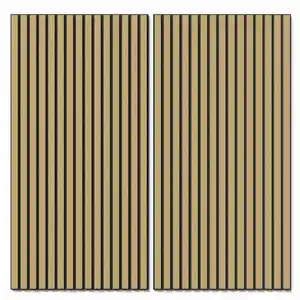 Akustikpaneel Wandverkleidung Eiche MDF Natur Akustikfilz Schwarz 119,8 cm