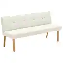 Bild 1 von Linea Natura Sitzbank, Creme, Holz, Textil, Eiche, vollmassiv, 2-3-Sitzer, 157x88x63 cm, Esszimmer, Bänke, Sitzbänke