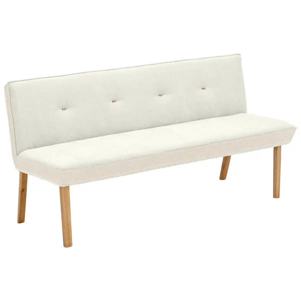 Bild 1 von Linea Natura Sitzbank, Creme, Holz, Textil, Eiche, vollmassiv, 2-3-Sitzer, 157x88x63 cm, Esszimmer, Bänke, Sitzbänke
