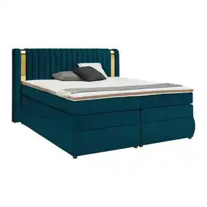Boxspringbett Minola Gold Petrol ca. 180x200cm, Petrol