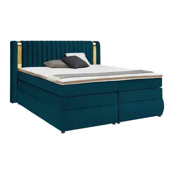 Bild 1 von Boxspringbett Minola Gold Petrol ca. 180x200cm, Petrol