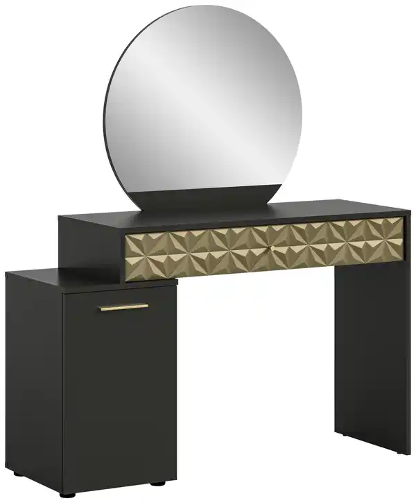 Bild 1 von Schminktisch Prisma ca. 117x138 cm Schwarz/Gold, Schwarz, Goldfarben