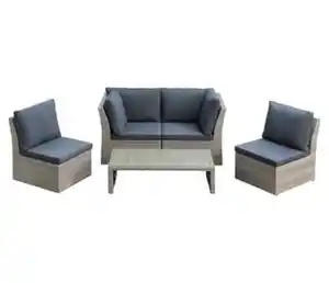 Dehner Geflecht-Lounge Rom, 4-teilig