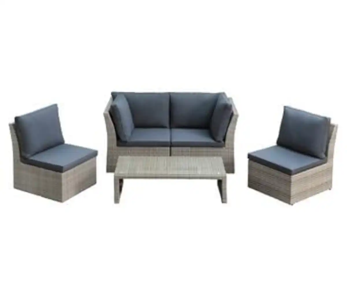 Bild 1 von Dehner Geflecht-Lounge Rom, 4-teilig