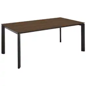 Celina Home Esstisch London, Schwarz, Nussbaum, Metall, Holzwerkstoff, rechteckig, eckig, 95x76x160-260 cm, ausziehbar, in verschiedenen Größen erhältlich, Holzdekoren erhältlich, Esszimmer, Tisc