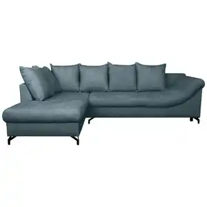 Carryhome Ecksofa, Blau, Textil, 3-Sitzer, Füllung: Schaumstoff, Ottomane links, L-Form, 274x194 cm, Liegefunktion, Rücken echt, Wohnzimmer, Sofas & Couches, Wohnlandschaften, Ecksofas