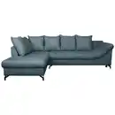 Bild 1 von Carryhome Ecksofa, Blau, Textil, 3-Sitzer, Füllung: Schaumstoff, Ottomane links, L-Form, 274x194 cm, Liegefunktion, Rücken echt, Wohnzimmer, Sofas & Couches, Wohnlandschaften, Ecksofas