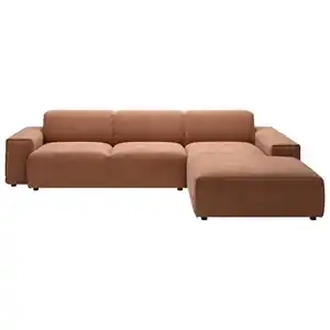 Pure Home Lifestyle Ecksofa 9125, Rost, Textil, 4-Sitzer, Ottomane rechts, L-Form, 300x189 cm, Goldenes M, Made in EU, Oeko-Tex® Standard 100, DGM-Emissionslabel, seitenverkehrt erhältlich, Hocker