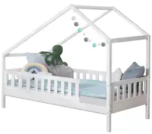 Hausbett Lou ca. 100x200 cm Holz Weiß, Weiß