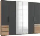 Bild 1 von Drehtürenschrank Level 36A mit Spiegel ca. 300 cm Grau/Weiß, Eichefarben, Graphitfarben