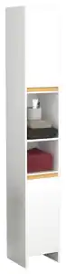 Hochschrank Malira ca. 30x189 cm Weiß, Weiß, Eichefarben